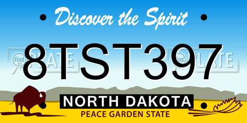 8TST397 North Dakota License Plate