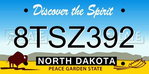 8TSZ392 North Dakota License Plate