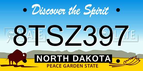 8TSZ397 North Dakota License Plate