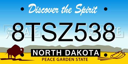 8TSZ538 North Dakota License Plate