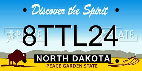 8TTL24 North Dakota License Plate