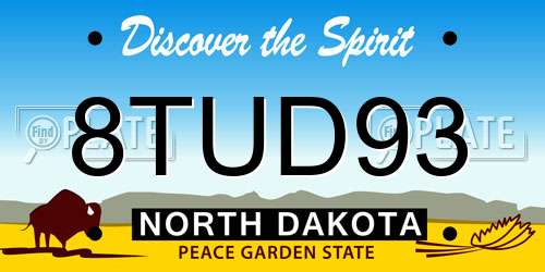 8TUD93 North Dakota License Plate