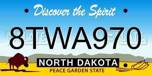 8TWA970 North Dakota License Plate