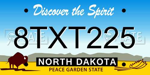8TXT225 North Dakota License Plate