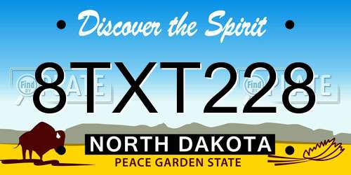 8TXT228 North Dakota License Plate