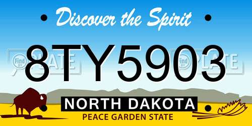 8TY5903 North Dakota License Plate