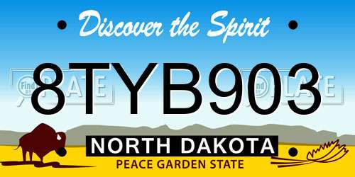 8TYB903 North Dakota License Plate