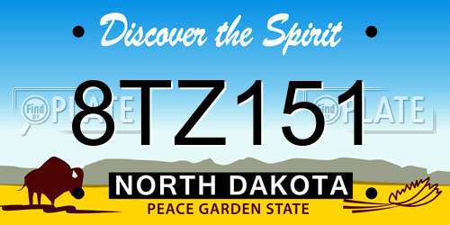 8TZ151 North Dakota License Plate