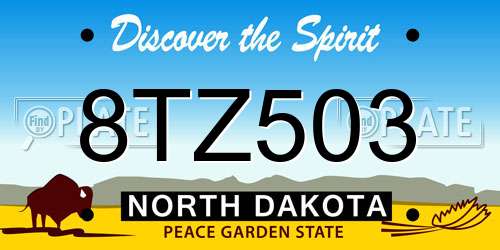 8TZ503 North Dakota License Plate