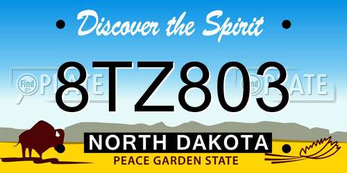 8TZ803 North Dakota License Plate