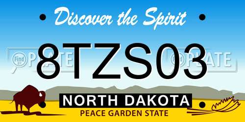 8TZS03 North Dakota License Plate