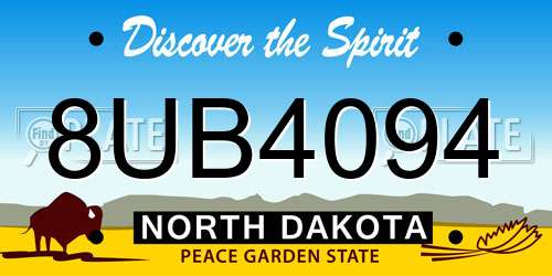 8UB4094 North Dakota License Plate