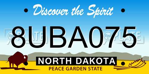 8UBA075 North Dakota License Plate