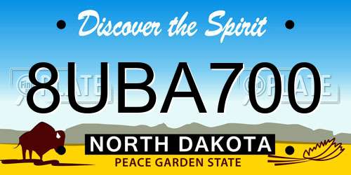 8UBA700 North Dakota License Plate