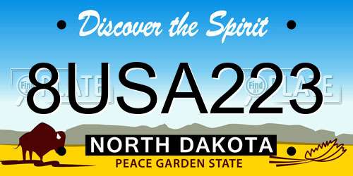 8USA223 North Dakota License Plate