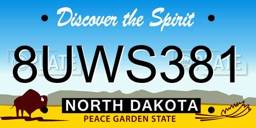 8UWS381 North Dakota License Plate