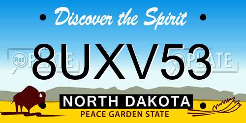 8UXV53 North Dakota License Plate