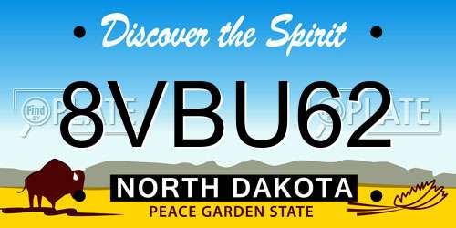 8VBU62 North Dakota License Plate