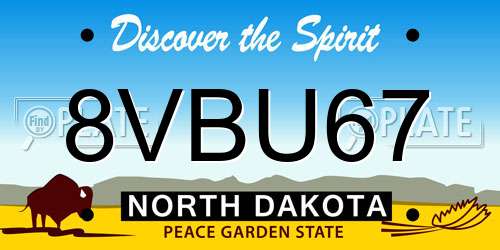 8VBU67 North Dakota License Plate