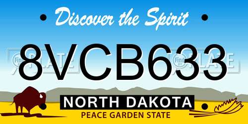8VCB633 North Dakota License Plate