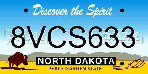 8VCS633 North Dakota License Plate