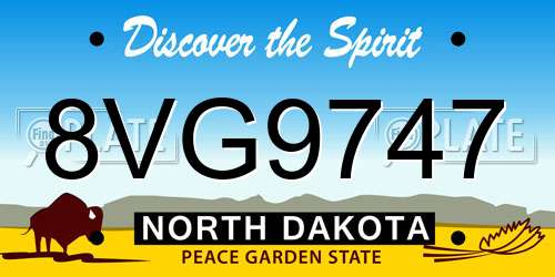 8VG9747 North Dakota License Plate