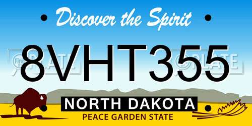 8VHT355 North Dakota License Plate