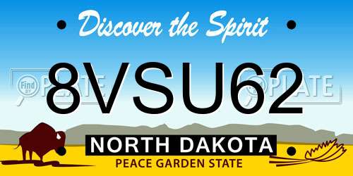8VSU62 North Dakota License Plate