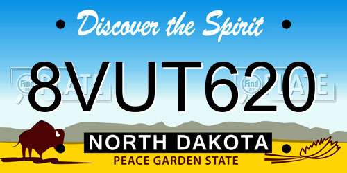 8VUT620 North Dakota License Plate