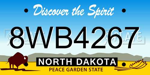 8WB4267 North Dakota License Plate