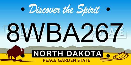 8WBA267 North Dakota License Plate
