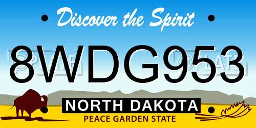 8WDG953 North Dakota License Plate