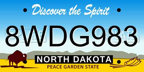 8WDG983 North Dakota License Plate