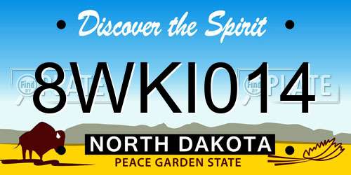 8WKI014 North Dakota License Plate