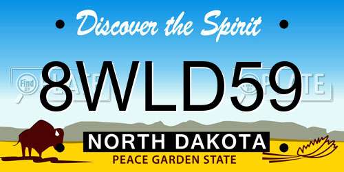 8WLD59 North Dakota License Plate
