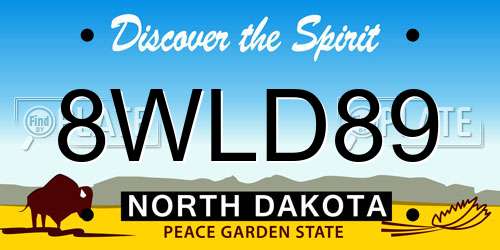 8WLD89 North Dakota License Plate