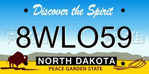 8WLO59 North Dakota License Plate