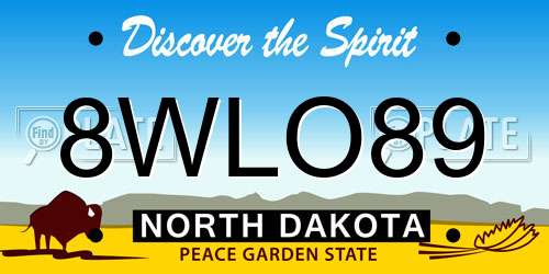 8WLO89 North Dakota License Plate