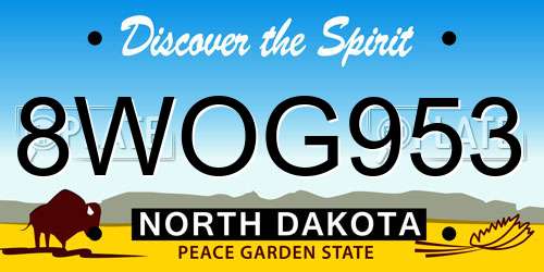 8WOG953 North Dakota License Plate