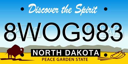 8WOG983 North Dakota License Plate