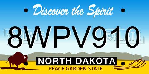 8WPV910 North Dakota License Plate