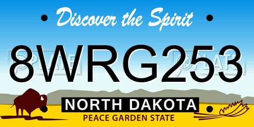8WRG253 North Dakota License Plate