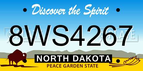 8WS4267 North Dakota License Plate