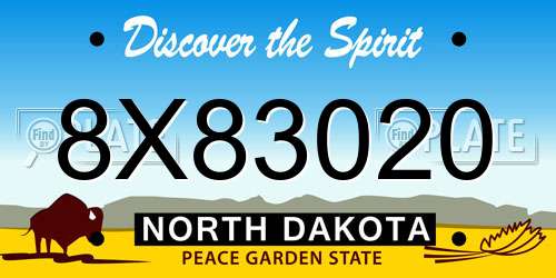 8X83020 North Dakota License Plate