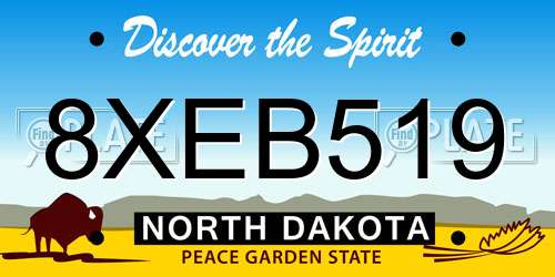 8XEB519 North Dakota License Plate
