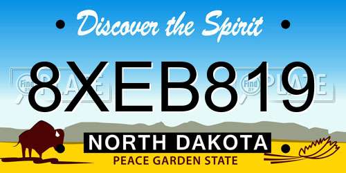 8XEB819 North Dakota License Plate