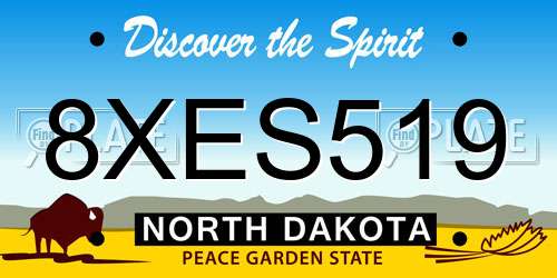8XES519 North Dakota License Plate