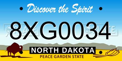 8XG0034 North Dakota License Plate