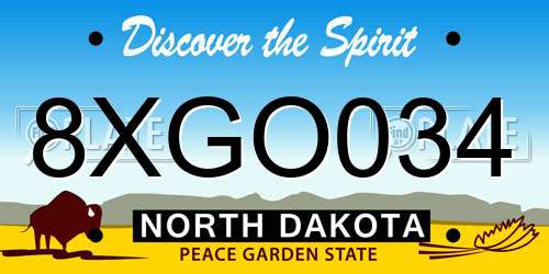 8XGO034 North Dakota License Plate