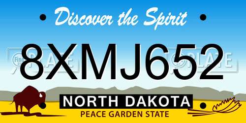 8XMJ652 North Dakota License Plate